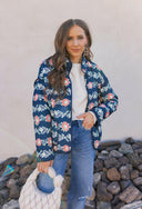Winter Bloom Floral Print Quilted Puffer Jacket-Jackets-Rae Collective, Women's Online Fashion Boutique Located in Phoenix, Arizona (Scottsdale Area)