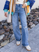 Just a Girl Wide Leg Vervet Jeans-Jeans-Rae Collective, Women's Online Fashion Boutique Located in Phoenix, Arizona (Scottsdale Area)