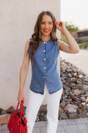 Desert Dune Button Up Denim Vest