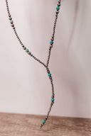 Turquoise & Desert Pearl Lariat Necklace-Lariat and Y Necklaces-Rae Collective, Women's Online Fashion Boutique Located in Phoenix, Arizona (Scottsdale Area)