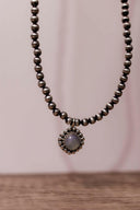 Desert Pearl With Hanging Stone Necklace-Rae Collective, Women's Online Fashion Boutique Located in Phoenix, Arizona (Scottsdale Area)