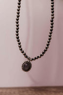 Desert Pearl With Hanging Stone Necklace-Rae Collective, Women's Online Fashion Boutique Located in Phoenix, Arizona (Scottsdale Area)
