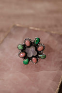 White Shell Clover & Multi Stone Ring-Rings-Rae Collective, Women's Online Fashion Boutique Located in Phoenix, Arizona (Scottsdale Area)