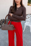 Terry Polka Dot Barrel Shoulder Bag-Purses & Bags-Krush Kandy, Women's Online Fashion Boutique Located in Phoenix, Arizona (Scottsdale Area)