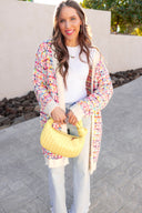 Pop Of Color Long Cardigan