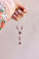 Sterling Aztec Stone Drop Necklace-Necklaces-Rae Collective, Women's Online Fashion Boutique Located in Phoenix, Arizona (Scottsdale Area)