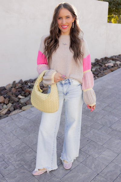 Cozy Kandy Stripe Sleeve Sweater