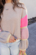 Cozy Kandy Stripe Sleeve Sweater-Sweater-Krush Kandy, Women's Online Fashion Boutique Located in Phoenix, Arizona (Scottsdale Area)