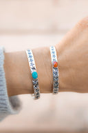 Star Stamped Single Stone Sterling Silver Cuff | PREORDER NOW OPEN-Cuffs-Rae Collective, Women's Online Fashion Boutique Located in Phoenix, Arizona (Scottsdale Area)