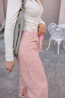 Wide Leg Patchwork Denim Pants