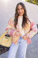 Garden of Dreams Floral Quilted Puffer Jacket