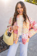 Garden of Dreams Floral Quilted Puffer Jacket