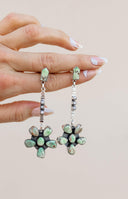 Soul Sister Flower Sterling Silver & Stone Earrings MADE TO ORDER-Drop Earrings-Krush Kandy, Women's Online Fashion Boutique Located in Phoenix, Arizona (Scottsdale Area)