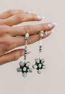 Soul Sister Flower Sterling Silver & Stone Earrings MADE TO ORDER-Drop Earrings-Rae Collective, Women's Online Fashion Boutique Located in Phoenix, Arizona (Scottsdale Area)