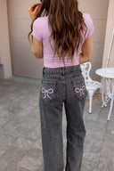 Cute As A Bow Relaxed Wide Leg Jeans | 2 Washes
