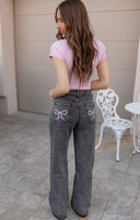 Cute As A Bow Relaxed Wide Leg Jeans | 2 Washes