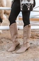 Pink Inlay High Western Embroidery Boot-Boots-Krush Kandy, Women's Online Fashion Boutique Located in Phoenix, Arizona (Scottsdale Area)