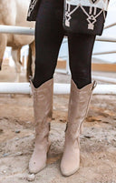 Pink Inlay High Western Embroidery Boot-Boots-Krush Kandy, Women's Online Fashion Boutique Located in Phoenix, Arizona (Scottsdale Area)
