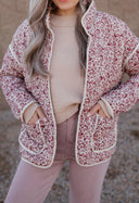Floral Button Down Coat-Coats-Rae Collective, Women's Online Fashion Boutique Located in Phoenix, Arizona (Scottsdale Area)