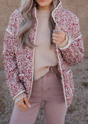 Floral Button Down Coat-Coats-Rae Collective, Women's Online Fashion Boutique Located in Phoenix, Arizona (Scottsdale Area)