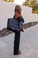 Noir Metallic Puffer Tote