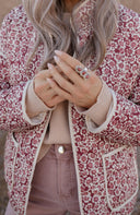Floral Button Down Coat-Coats-Rae Collective, Women's Online Fashion Boutique Located in Phoenix, Arizona (Scottsdale Area)