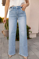 Palazzo Wide Leg Denim Pants