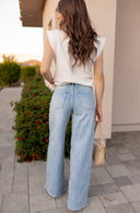 Palazzo Wide Leg Denim Pants