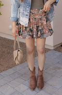 Vintage Floral Print Puff Skirt-Skirts-Krush Kandy, Women's Online Fashion Boutique Located in Phoenix, Arizona (Scottsdale Area)
