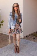 Vintage Floral Print Puff Skirt-Skirts-Krush Kandy, Women's Online Fashion Boutique Located in Phoenix, Arizona (Scottsdale Area)
