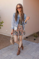 Vintage Floral Print Puff Skirt-Skirts-Rae Collective, Women's Online Fashion Boutique Located in Phoenix, Arizona (Scottsdale Area)