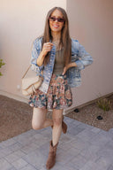 Vintage Floral Print Puff Skirt-Skirts-Rae Collective, Women's Online Fashion Boutique Located in Phoenix, Arizona (Scottsdale Area)