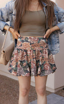 Vintage Floral Print Puff Skirt-Skirts-Krush Kandy, Women's Online Fashion Boutique Located in Phoenix, Arizona (Scottsdale Area)