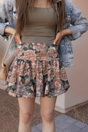 Vintage Floral Print Puff Skirt-Skirts-Rae Collective, Women's Online Fashion Boutique Located in Phoenix, Arizona (Scottsdale Area)