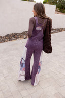 Mineral Washed Tiered Patchwork Boho Jumpsuit