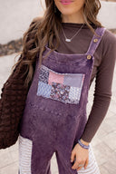 Mineral Washed Tiered Patchwork Boho Jumpsuit