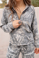 Washed Camo Quarter Zip Sweatshirt