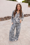 Washed Camo Quarter Zip Sweatshirt
