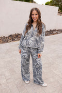 Washed Camo Quarter Zip Sweatshirt