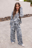 Washed Camo Quarter Zip Sweatshirt