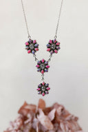 Lariat Blossom Stone Necklace-Lariat and Y Necklaces-Rae Collective, Women's Online Fashion Boutique Located in Phoenix, Arizona (Scottsdale Area)