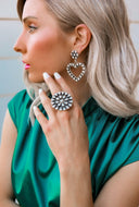 Love Me Stone Heart Earrings MADE TO ORDER-Hoop Earrings-Krush Kandy, Women's Online Fashion Boutique Located in Phoenix, Arizona (Scottsdale Area)