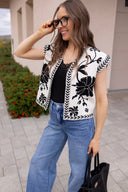 Wildflower Whim Floral Print Contrast Stitch Vest