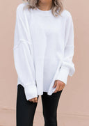 Everyday Elegance Side Slit Sweater | S-XL-Sweaters-Rae Collective, Women's Online Fashion Boutique Located in Phoenix, Arizona (Scottsdale Area)