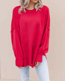 Everyday Elegance Side Slit Sweater | S-XL-Sweaters-Rae Collective, Women's Online Fashion Boutique Located in Phoenix, Arizona (Scottsdale Area)