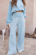 So Fetch Mineral Washed Wide-Leg Smocked Waist Pants | 6 Colors
