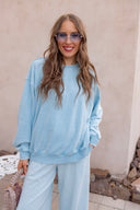 Vintage Ease Mineral Washed Crew Neck Sweatshirt | 8 Colors