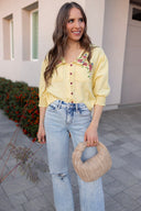 Garden Daydream Floral Embroidered Blouse
