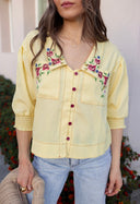 Garden Daydream Floral Embroidered Blouse