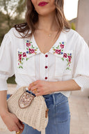 Garden Daydream Floral Embroidered Blouse